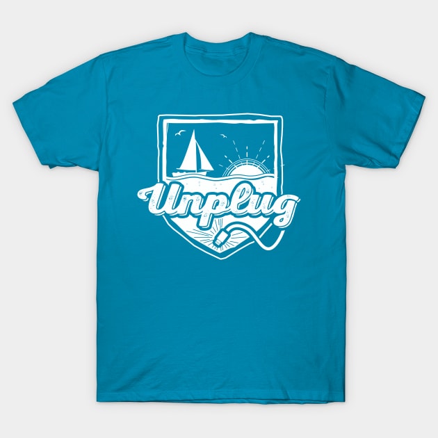 Unplug - Sailing T-Shirt by hillsboroughdesignco